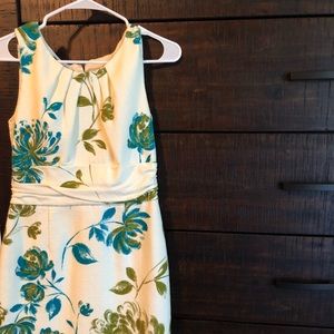 Cream floral sleeveless dress